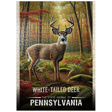 puzzleplate Pennsylvania, White-Tailed Deer: State Animals Series 500 Jigsaw Puzzle