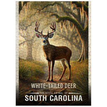 puzzleplate South Carolina, White-Tailed Deer: State Animals Series 500 Jigsaw Puzzle