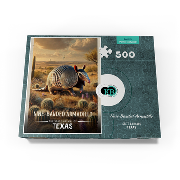 Texas, Nine-Banded Armadillo: State Animals Series 500 Jigsaw Puzzle box view3