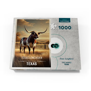 Texas, Texas Longhorn: State Animals Series 1000 Jigsaw Puzzle box view3