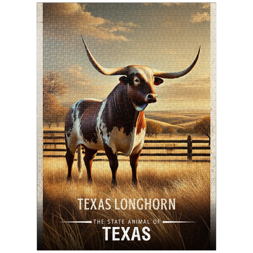 puzzleplate Texas, Texas Longhorn: State Animals Series 1000 Jigsaw Puzzle