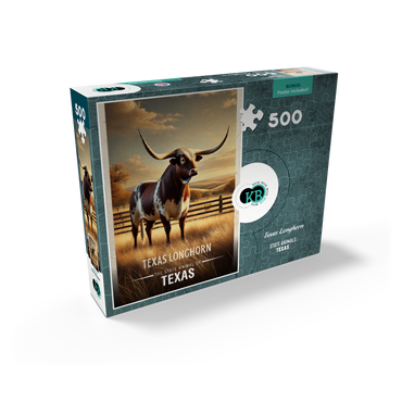 Texas, Texas Longhorn: State Animals Series 500 Jigsaw Puzzle box view2