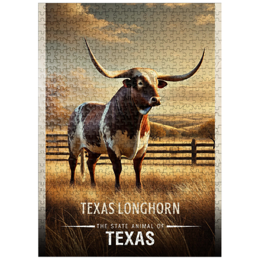 puzzleplate Texas, Texas Longhorn: State Animals Series 500 Jigsaw Puzzle