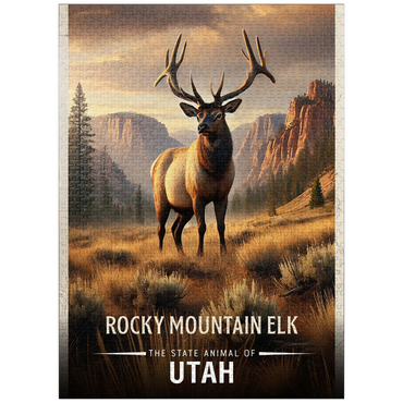puzzleplate Utah, Rocky Mountain Elk: State Animals Series 1000 Jigsaw Puzzle