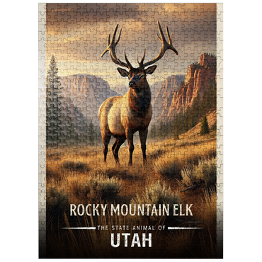 puzzleplate Utah, Rocky Mountain Elk: State Animals Series 500 Jigsaw Puzzle