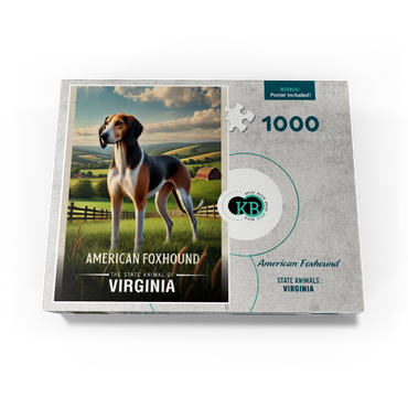 Virginia, American Foxhound: State Animals Series 1000 Jigsaw Puzzle box view3
