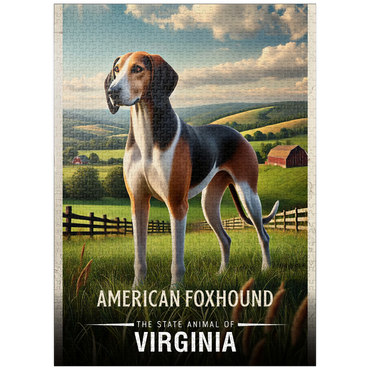 puzzleplate Virginia, American Foxhound: State Animals Series 1000 Jigsaw Puzzle