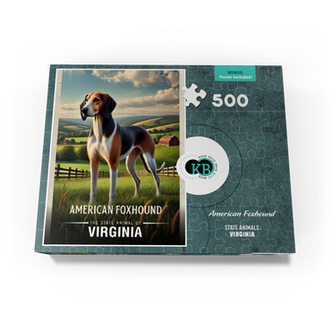 Virginia, American Foxhound: State Animals Series 500 Jigsaw Puzzle box view3