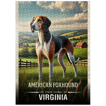 puzzleplate Virginia, American Foxhound: State Animals Series 500 Jigsaw Puzzle