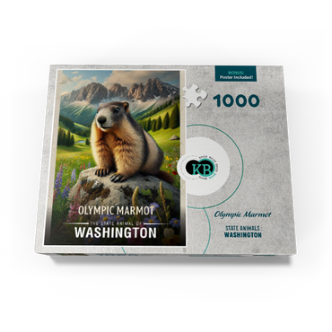 Washington, Olympic Marmot: State Animals Series 1000 Jigsaw Puzzle box view3