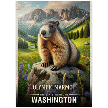 puzzleplate Washington, Olympic Marmot: State Animals Series 1000 Jigsaw Puzzle