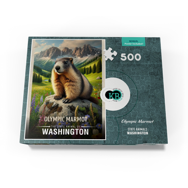 Washington, Olympic Marmot: State Animals Series 500 Jigsaw Puzzle box view3