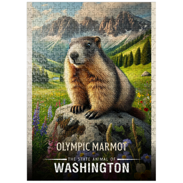 puzzleplate Washington, Olympic Marmot: State Animals Series 500 Jigsaw Puzzle