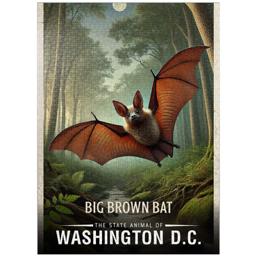 puzzleplate Washington D.C., Big Brown Bat: State Animals Series 1000 Jigsaw Puzzle