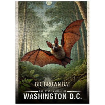 puzzleplate Washington D.C., Big Brown Bat: State Animals Series 500 Jigsaw Puzzle