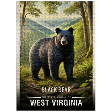 puzzleplate West Virginia, Black Bear: State Animals Series 500 Jigsaw Puzzle
