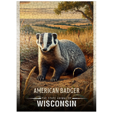 puzzleplate Wisconsin, American Badger: State Animals Series 500 Jigsaw Puzzle