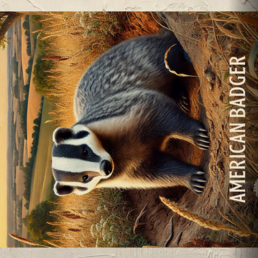 Wisconsin, American Badger: State Animals Series 500 Jigsaw Puzzle 3D Modell