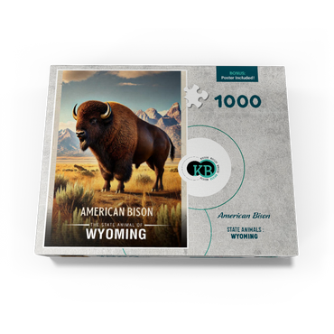 Wyoming, American Bison: State Animals Series 1000 Jigsaw Puzzle box view3