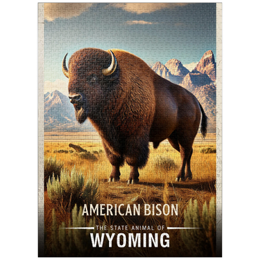 puzzleplate Wyoming, American Bison: State Animals Series 1000 Jigsaw Puzzle