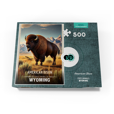Wyoming, American Bison: State Animals Series 500 Jigsaw Puzzle box view3