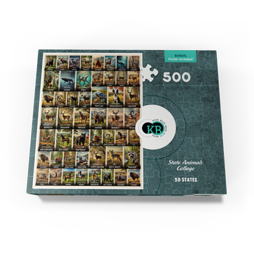 Collage: State Animals Poster, vol.1 500 Jigsaw Puzzle box view3