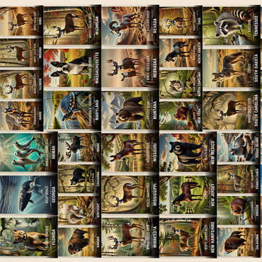 Collage: State Animals Poster, vol.1 500 Jigsaw Puzzle 3D Modell