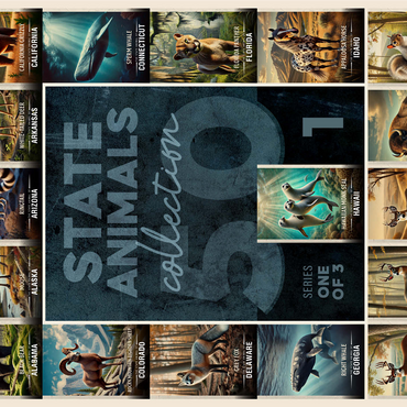 Collage: State Animals Series, Part 1 of 3 1000 Jigsaw Puzzle 3D Modell