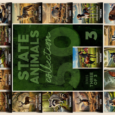 Collage: State Animals Series, Part 3 of 3 1000 Jigsaw Puzzle 3D Modell