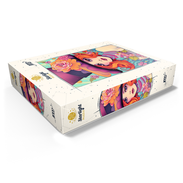 Whimsical Redhead in Floral Top Hat 1000 Jigsaw Puzzle box view1