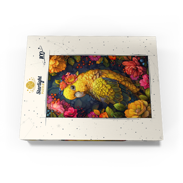 Golden Parrot with Tropical Blooms 100 Jigsaw Puzzle box view3