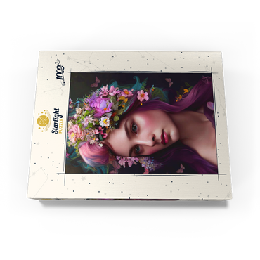Elegant Woman with Floral Crown and Butterfly Accents 1000 Jigsaw Puzzle box view3