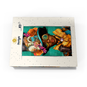 Steampunk Woman with Floral Hat and Gears 100 Jigsaw Puzzle box view3