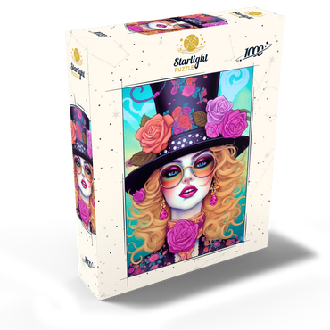 Retro Glamour Woman with Floral Top Hat 1000 Jigsaw Puzzle box view2