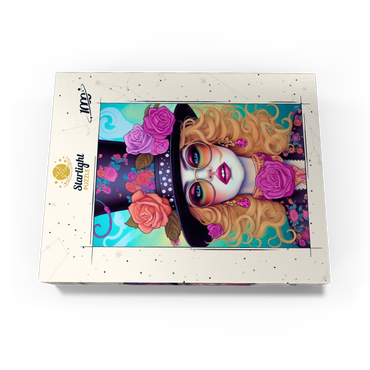 Retro Glamour Woman with Floral Top Hat 1000 Jigsaw Puzzle box view3