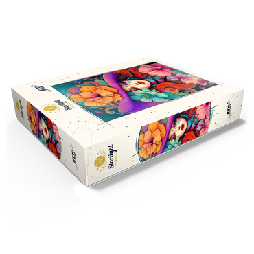 Floral Muse with Violet Hat and Fiery Hair 1000 Jigsaw Puzzle box view1