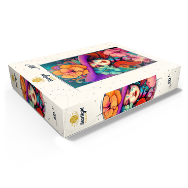 Floral Muse with Violet Hat and Fiery Hair 100 Jigsaw Puzzle box view1