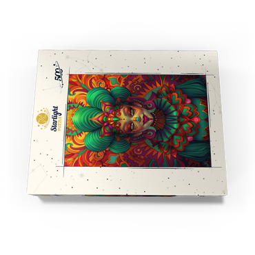 Vibrant Fantasy Woman in Ornate Cultural Attire 500 Jigsaw Puzzle box view3
