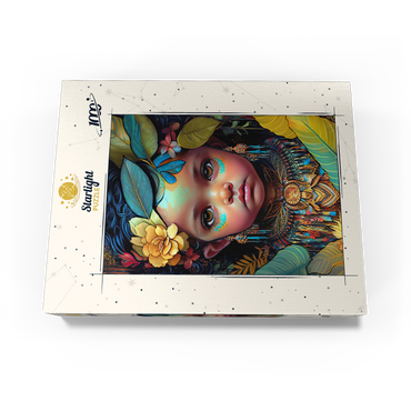 Ethereal Child Portrait with Floral and Tribal Accents 1000 Jigsaw Puzzle box view3