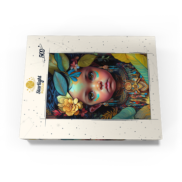 Ethereal Child Portrait with Floral and Tribal Accents 500 Jigsaw Puzzle box view3