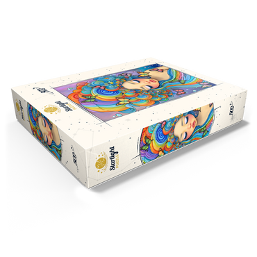 Dreamy Girl with Rainbow Hair and Butterflies 500 Jigsaw Puzzle box view1