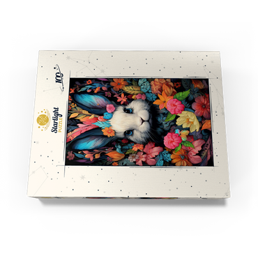 Whimsical Bunny in a Floral Wonderland 100 Jigsaw Puzzle box view3