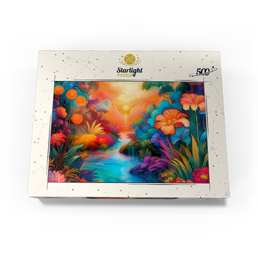 Fantasy River Valley with Vibrant Sunset 500 Jigsaw Puzzle box view3