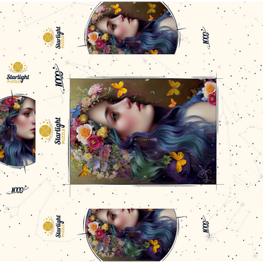 Ethereal Woman with Floral Crown and Butterflies 1000 Jigsaw Puzzle box 3D Modell