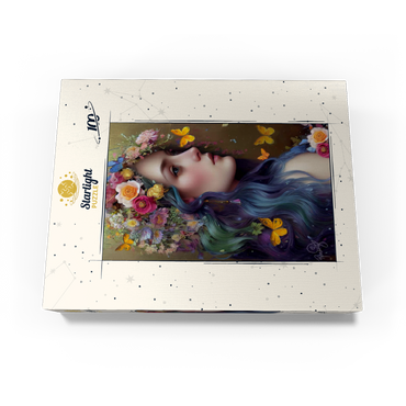 Ethereal Woman with Floral Crown and Butterflies 100 Jigsaw Puzzle box view3