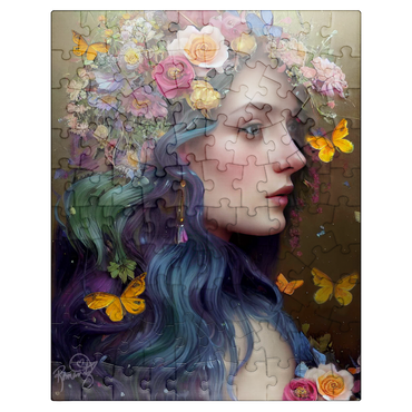 puzzleplate Ethereal Woman with Floral Crown and Butterflies 100 Jigsaw Puzzle