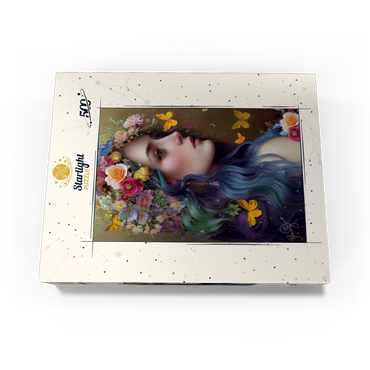 Ethereal Woman with Floral Crown and Butterflies 500 Jigsaw Puzzle box view3