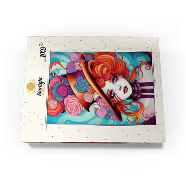 Whimsical Rose Hat and Fiery Hair Portrait 1000 Jigsaw Puzzle box view3