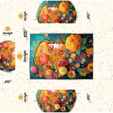 Golden Floral Dreams in Swirling Harmony 1000 Jigsaw Puzzle box 3D Modell