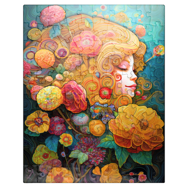 puzzleplate Golden Floral Dreams in Swirling Harmony 100 Jigsaw Puzzle